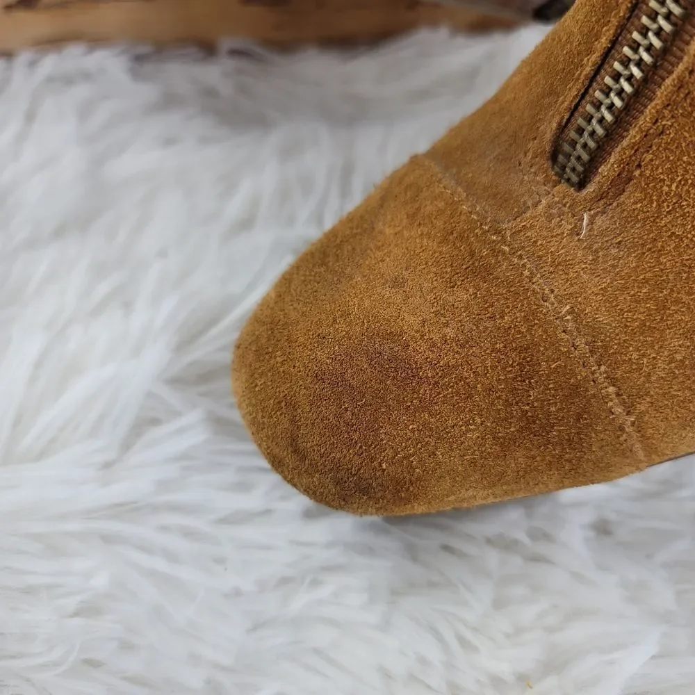 Madewell suede block heel bootie Amalia